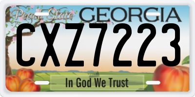 GA license plate CXZ7223