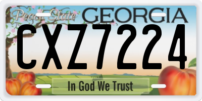 GA license plate CXZ7224