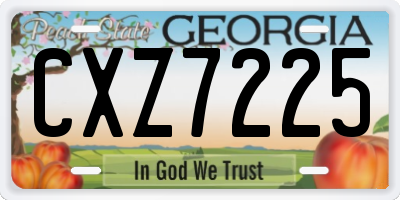 GA license plate CXZ7225