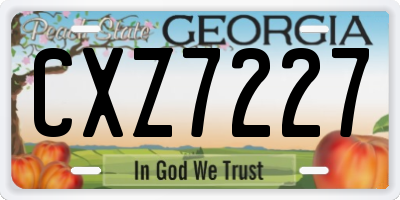 GA license plate CXZ7227