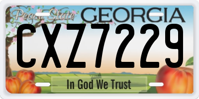 GA license plate CXZ7229