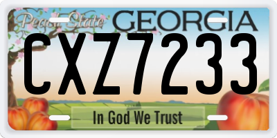 GA license plate CXZ7233