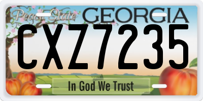 GA license plate CXZ7235