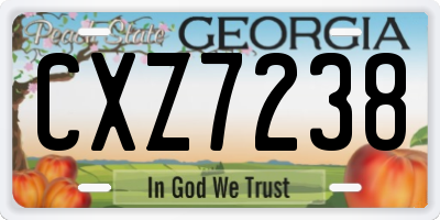 GA license plate CXZ7238