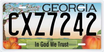 GA license plate CXZ7242