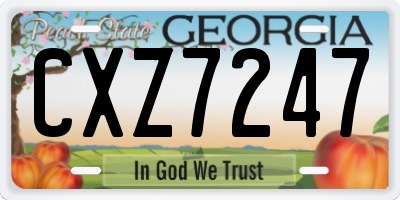 GA license plate CXZ7247