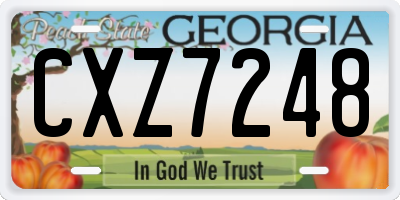 GA license plate CXZ7248