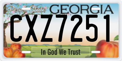 GA license plate CXZ7251