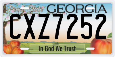GA license plate CXZ7252