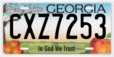 GA license plate CXZ7253