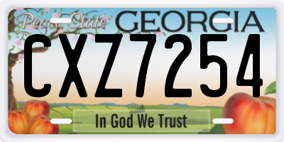 GA license plate CXZ7254
