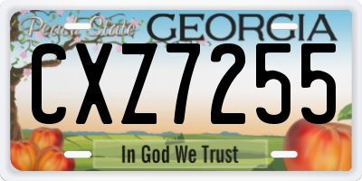 GA license plate CXZ7255