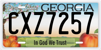 GA license plate CXZ7257
