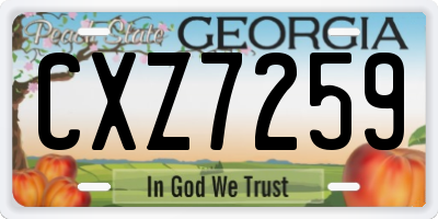 GA license plate CXZ7259