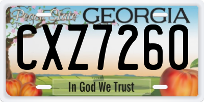 GA license plate CXZ7260