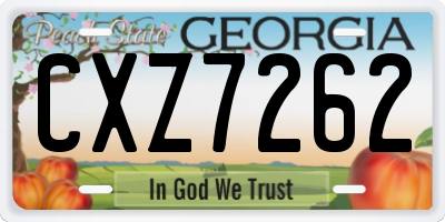 GA license plate CXZ7262