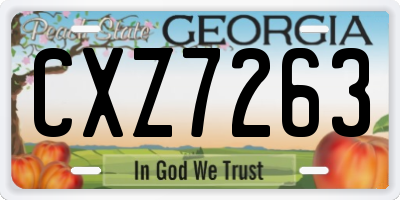GA license plate CXZ7263