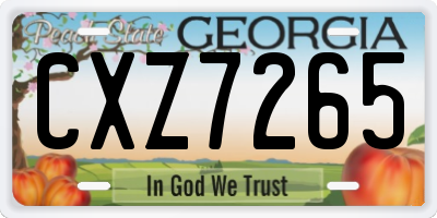 GA license plate CXZ7265