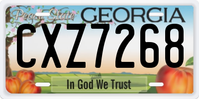 GA license plate CXZ7268