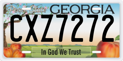 GA license plate CXZ7272