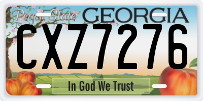 GA license plate CXZ7276