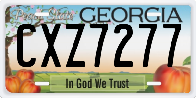 GA license plate CXZ7277