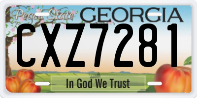 GA license plate CXZ7281