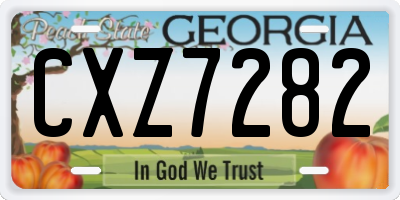 GA license plate CXZ7282