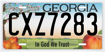GA license plate CXZ7283
