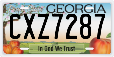 GA license plate CXZ7287