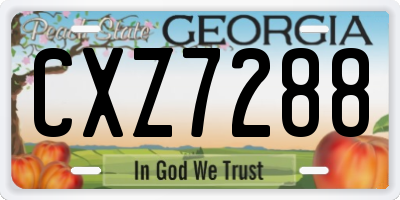 GA license plate CXZ7288