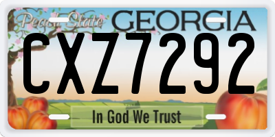 GA license plate CXZ7292