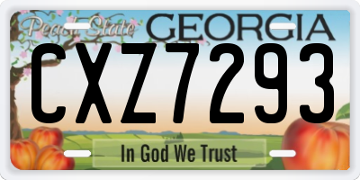 GA license plate CXZ7293
