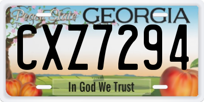 GA license plate CXZ7294
