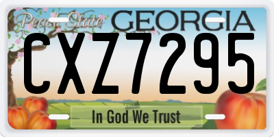 GA license plate CXZ7295
