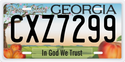 GA license plate CXZ7299