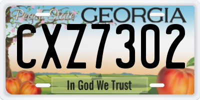 GA license plate CXZ7302