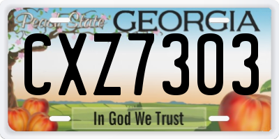 GA license plate CXZ7303