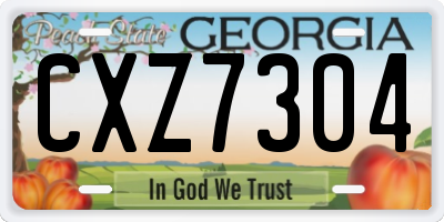 GA license plate CXZ7304