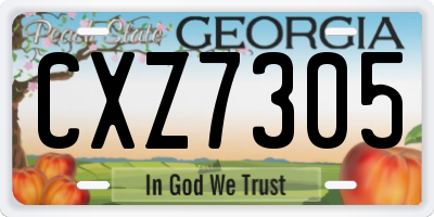 GA license plate CXZ7305