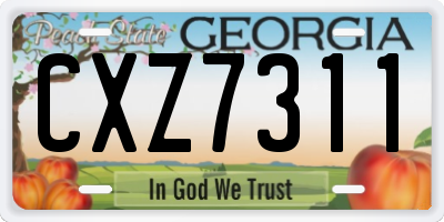 GA license plate CXZ7311