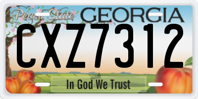 GA license plate CXZ7312