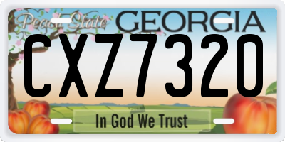GA license plate CXZ7320
