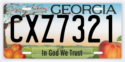 GA license plate CXZ7321