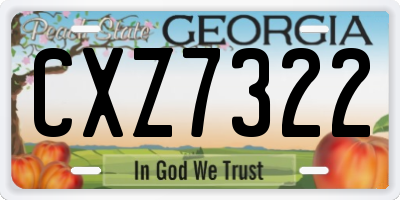 GA license plate CXZ7322