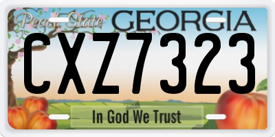 GA license plate CXZ7323