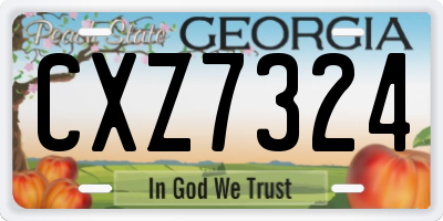 GA license plate CXZ7324