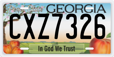 GA license plate CXZ7326