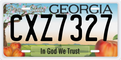 GA license plate CXZ7327