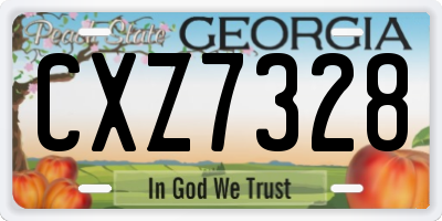 GA license plate CXZ7328